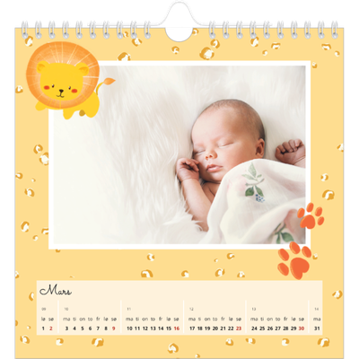 Månedskalender kvadratisk — Søte dyr [Mars]