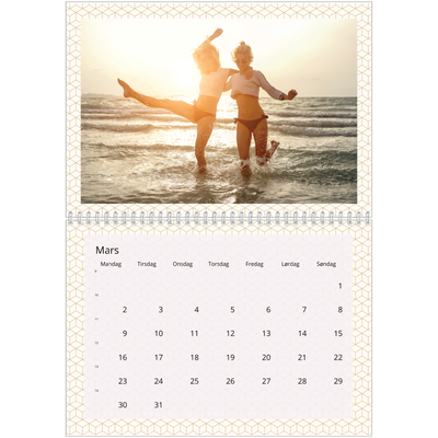 Fotokalender A4 dobbel (30 x 40 cm) — Geometrisk [Mars]