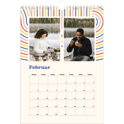 Fotokalender A4 (20 x 30 cm) — Retro striper [Februar]