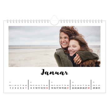 Fotokalender A4 — Håndskrevet