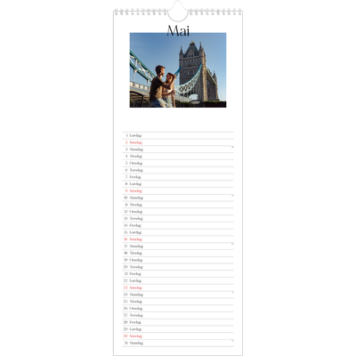Fotokalender smal  — Min reiseskildring [Mai]