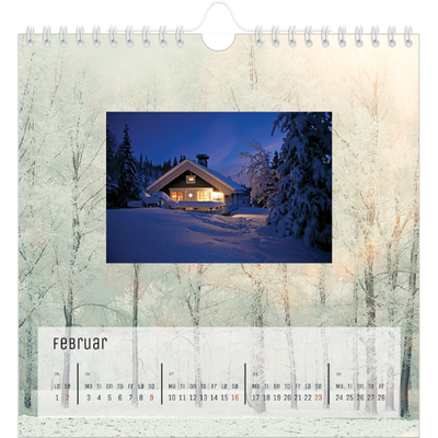 Månedskalender kvadratisk — Tilbake til naturen [Februar]