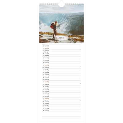 Fotokalender smal  — Klassisk kalender [Februar]