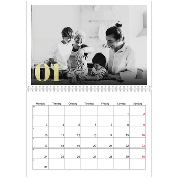 Fotokalender A4 dobbel — Glitter tall