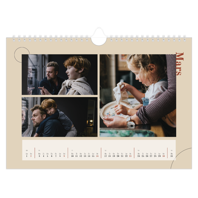 Fotokalender A4 — Asymmetrisk tekst [Mars]