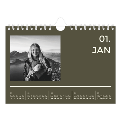 Fotokalender A5 — Moderne og dristig [Januar]