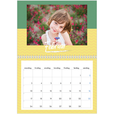 Fotokalender A4 dobbel (30 x 40 cm) — Fargerik kalender [Februar]