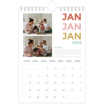 Fotokalender A5 — Fargerike fonter