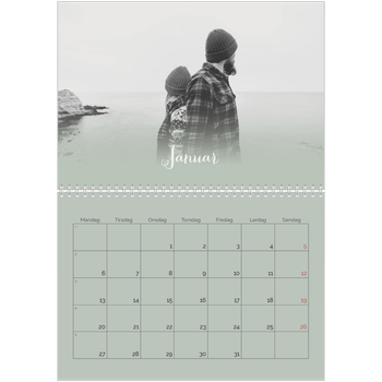 Fotokalender A4 dobbel — Grønn gradering