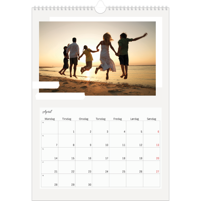 A3 Månedskalender — Pastellfarger [April]