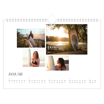 Fotokalender A4 — Surfing i solnedgang