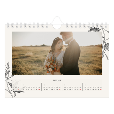 Fotokalender A5 — Blekk & blomst [Januar]