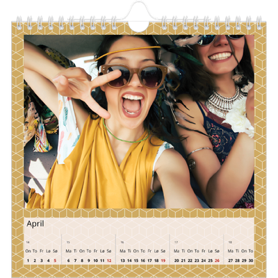 Månedskalender kvadratisk — Geometrisk [April]