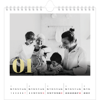 Fotokalender Kvadratisk — Glitter tall