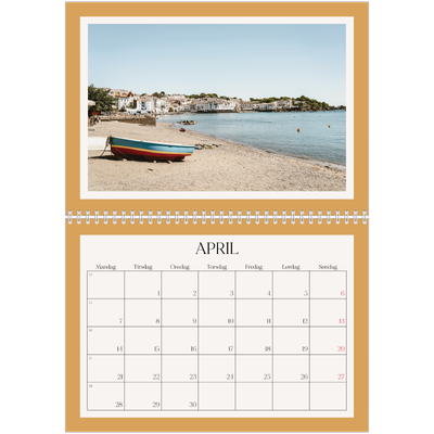 Fotokalender A4 dobbel (30 x 40 cm) — Klassiske farger [April]