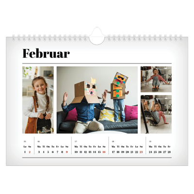 Fotokalender A4 — Avisstil [Februar]