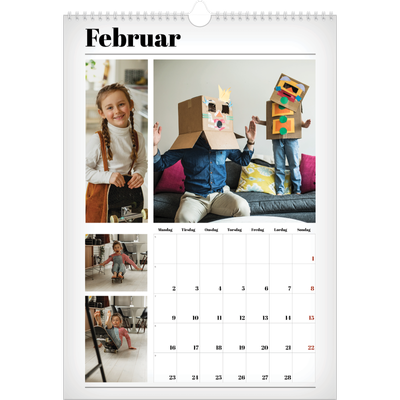 A3 Månedskalender — Avisstil [Februar]