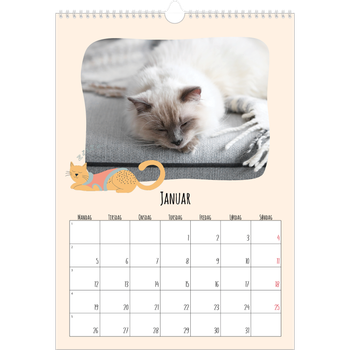 Fotokalender A3 — Kattepoter og kruseduller