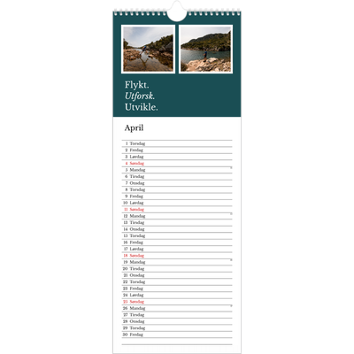 Fotokalender smal  — Redaksjonell Jord [April]