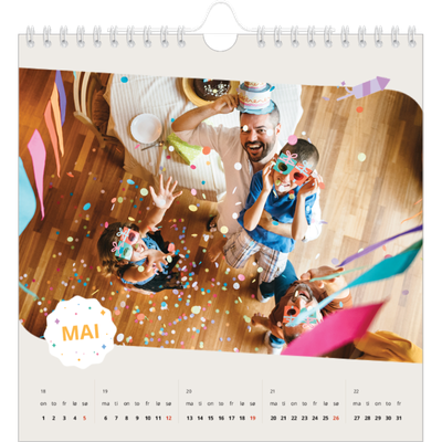 Månedskalender kvadratisk — Ikonisk bursdag [kalender-forside]