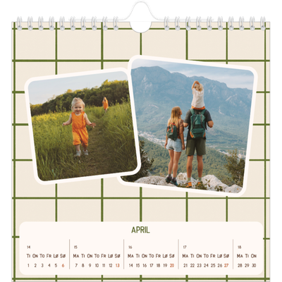 Månedskalender kvadratisk — Retro mønstre [April]