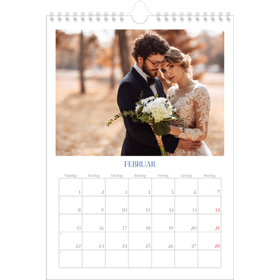 Fotokalender A4 (20 x 30 cm) — Klassisk kobolt [Februar]