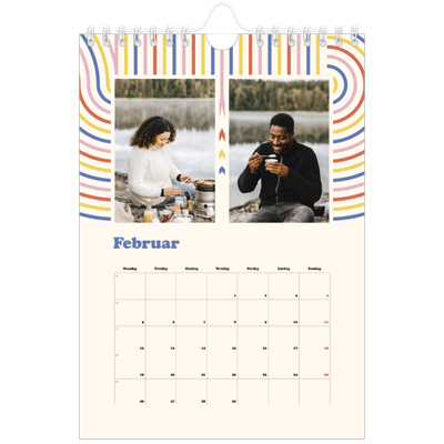 Fotokalender A5 — Retro striper [Februar]