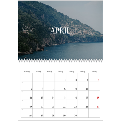 Fotokalender A4 dobbel (30 x 40 cm) — Endeløs flukt [April]