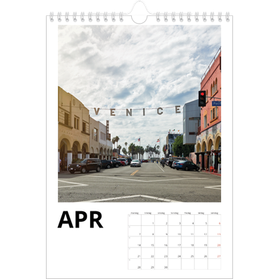 Fotokalender A4 (20 x 30 cm) — Hvit kalender [April]