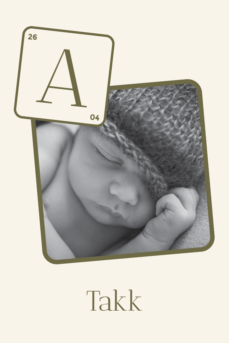 Takkekort — Initial i ramme