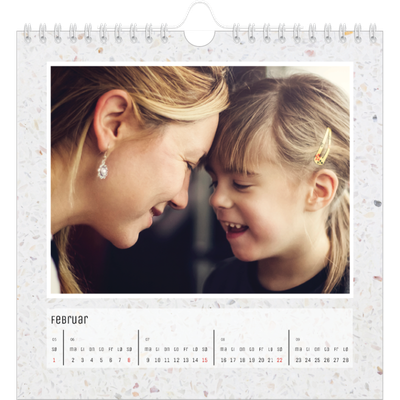 Månedskalender kvadratisk — Marmorbakgrunn [Februar]