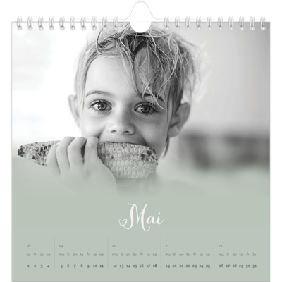 Månedskalender kvadratisk — Grønn gradering [kalender-forside]