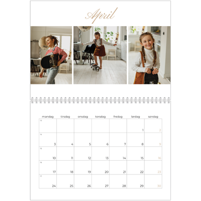 Fotokalender A4 dobbel (30 x 40 cm) — Elegant kalender [April]
