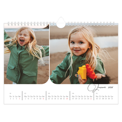 Fotokalender A4 — Øyeblikksbilder og skrift [Januar]