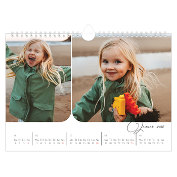 Fotokalender A4 — Øyeblikksbilder og skrift