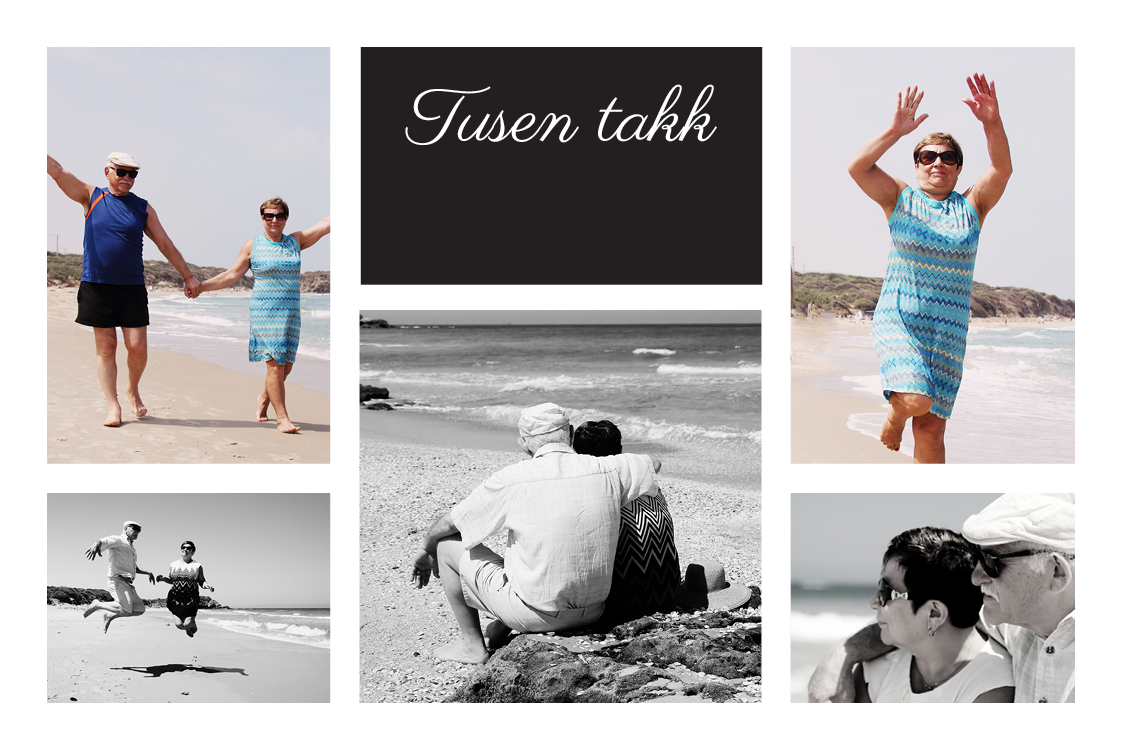 Takkekort — Svart tekstboks