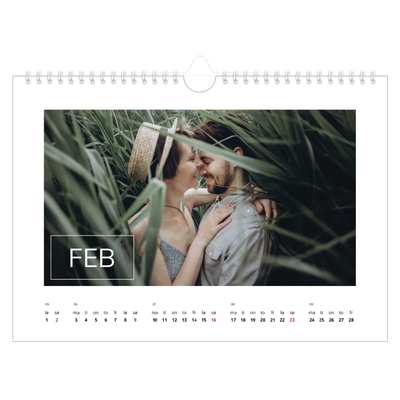 Fotokalender A4 — Överlägg för datumruta [Februar]