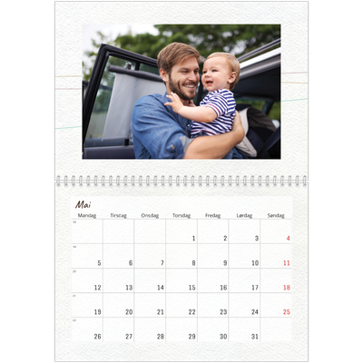 Fotokalender A4 dobbel (30 x 40 cm) — Blomsterpapir [kalender-forside]