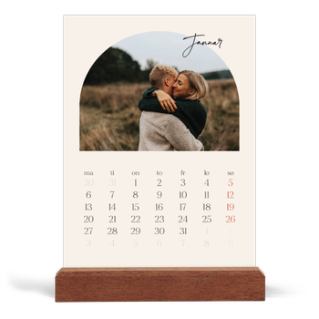 Bordkalender med trestativ - Stående — Buet bilderamme