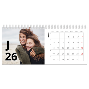 Bordkalender med foto — Bokstav og tall