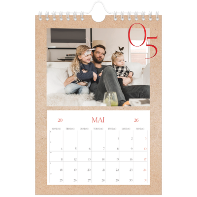 Fotokalender A5 — Røde detaljer [kalender-forside]