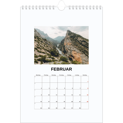 Fotokalender A4 (20 x 30 cm) — Enkelt bilde [Februar]