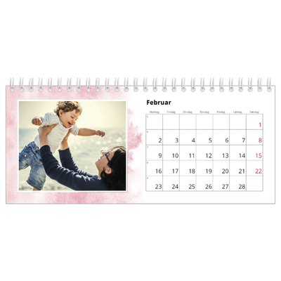 Bordkalendere — Vannfarger i bakgrunn [Februar]