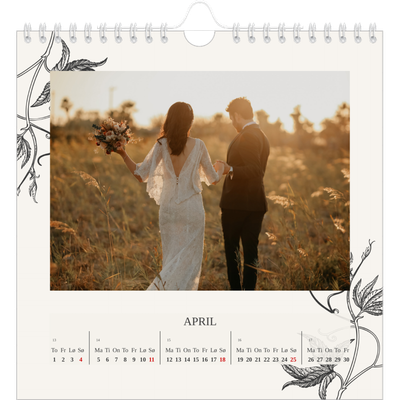 Månedskalender kvadratisk — Blekk & blomst [April]