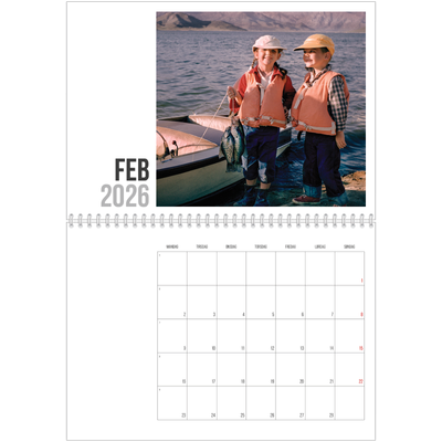 Fotokalender A4 dobbel (30 x 40 cm) — Forkortet tekst [Februar]