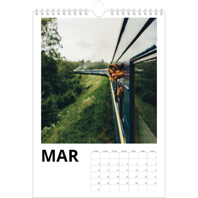 Fotokalender A4 (20 x 30 cm) — Hvit kalender [Mars]