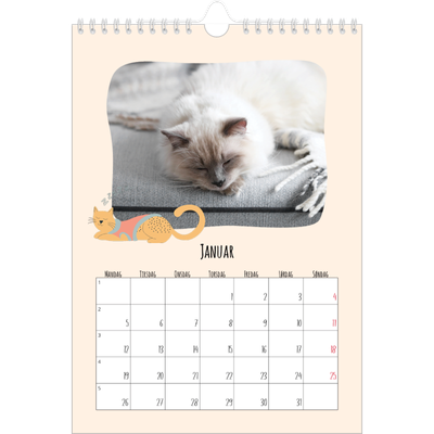 Fotokalender A4 (20 x 30 cm) — Kattepoter og kruseduller [Januar]