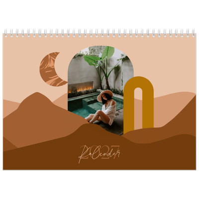 Fotokalender A4 dobbel (30 x 40 cm) — Nøytrale fjell [kalender-forside]