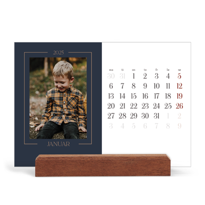 Bordkalender med trestativ - Liggende  — Prøyssisk blå [Januar]