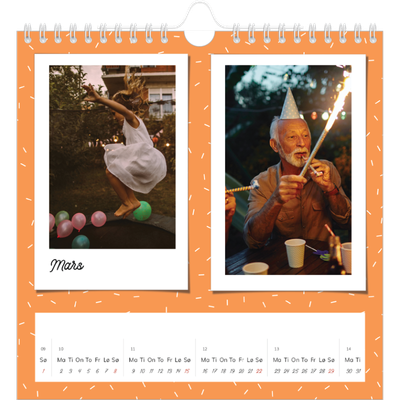 Månedskalender kvadratisk — Fargerike minner [Mars]